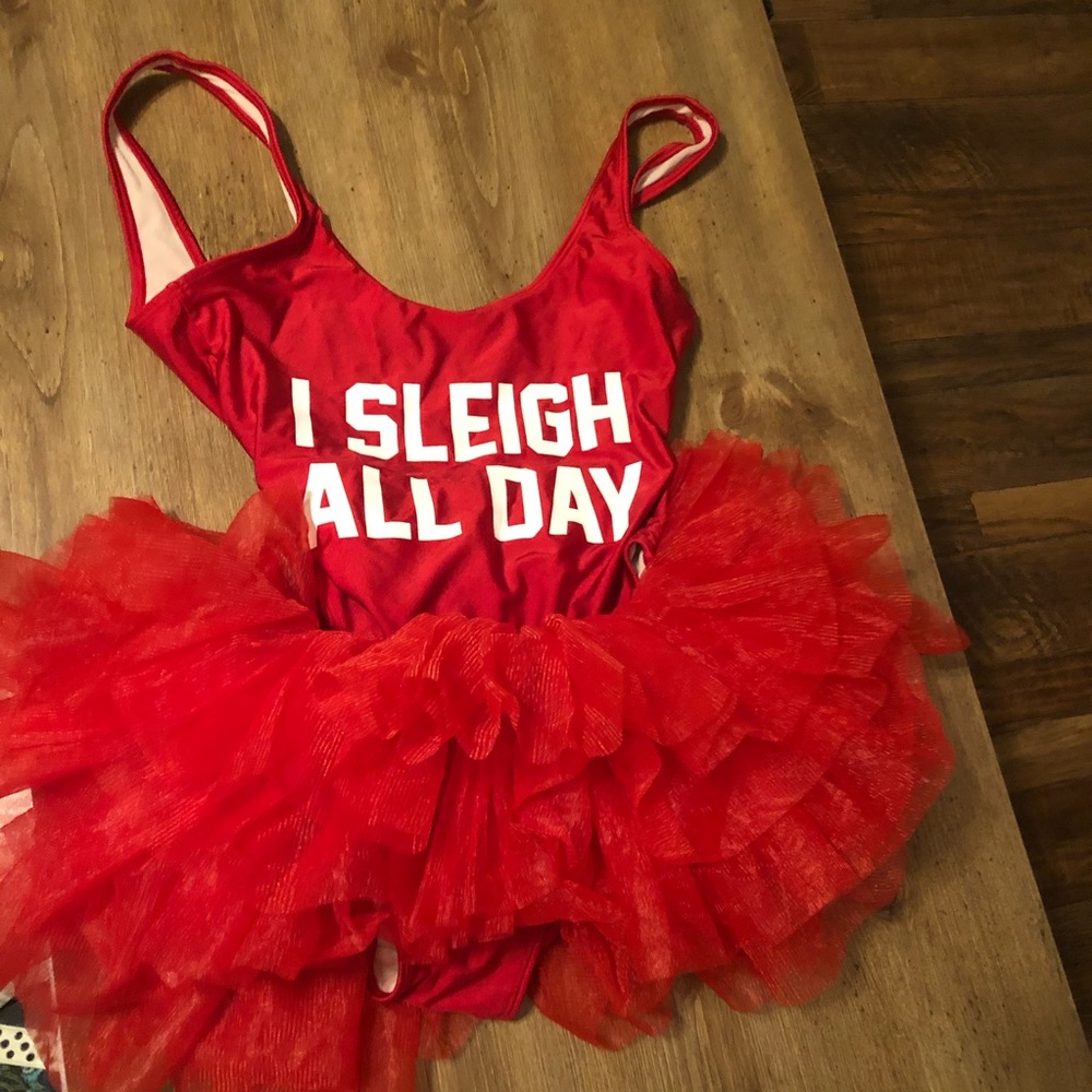 Private Party Swimsuit red with red tutu